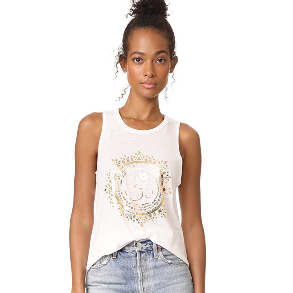 Spiritual Gangster OM Mandela White Racerback Tank